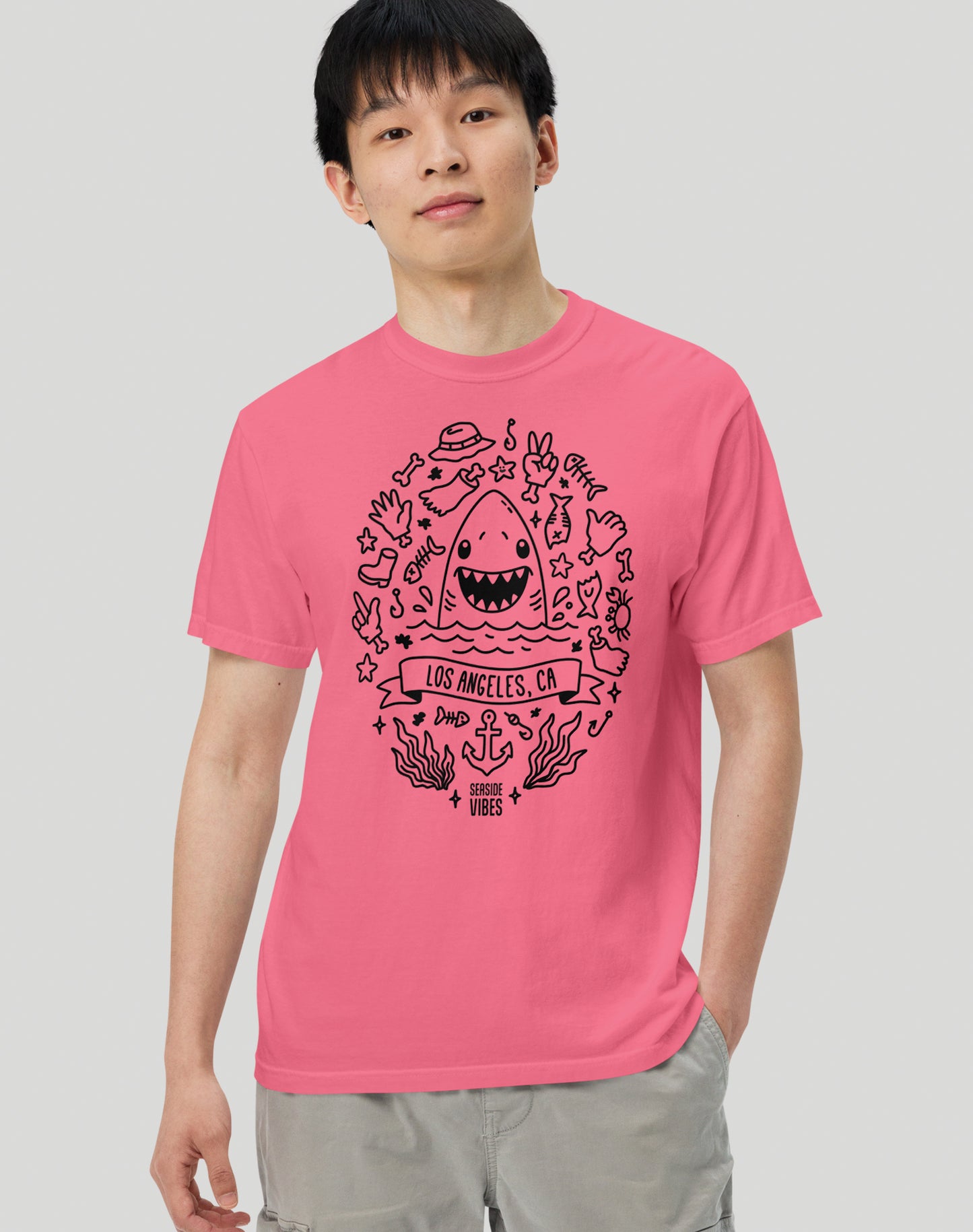 Unisex: Los Angeles Shark Attack! Tee - 100% Cotton | Crunchberry