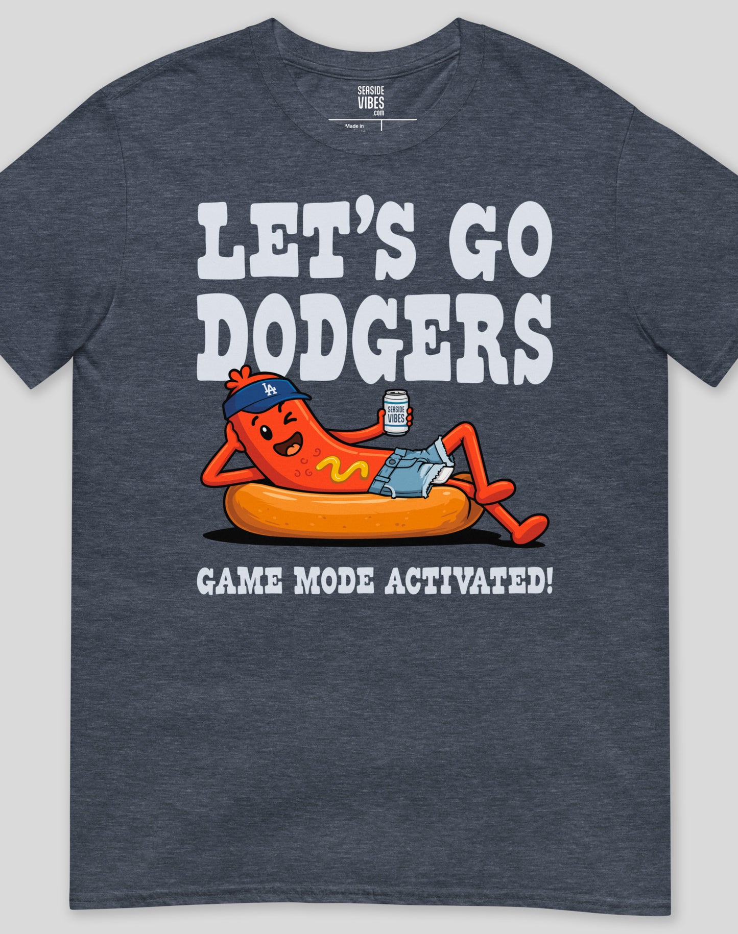 Let's Go Dodgers, Game Mode Activated! Tee - Unisex | Heather Navy