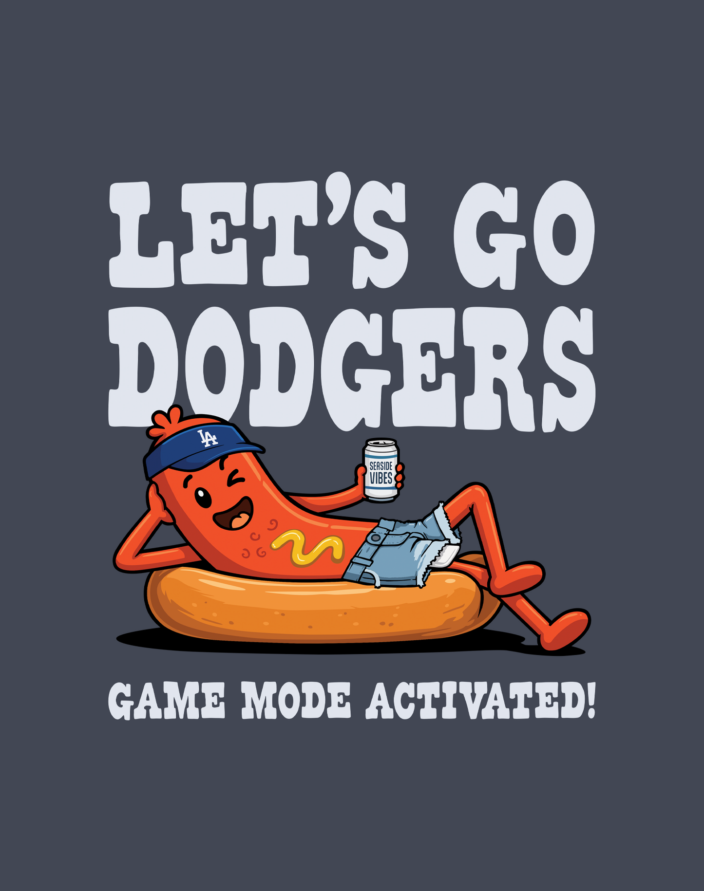Let's Go Dodgers, Game Mode Activated! Tee - Unisex | Heather Navy