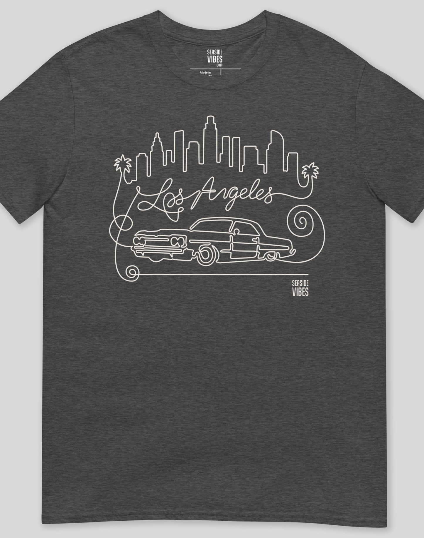 Los Angeles Continuous Doodle Tee - Unisex | Dark Heather