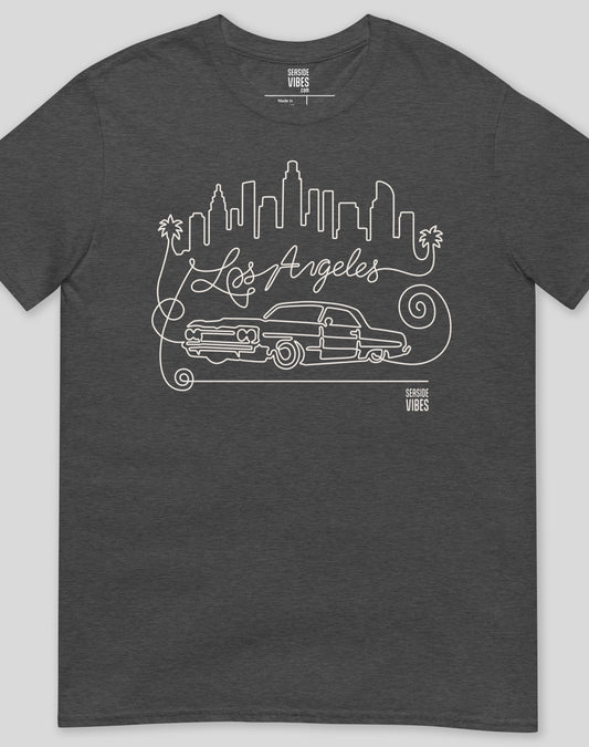 Los Angeles Continuous Doodle Tee - Unisex | Dark Heather