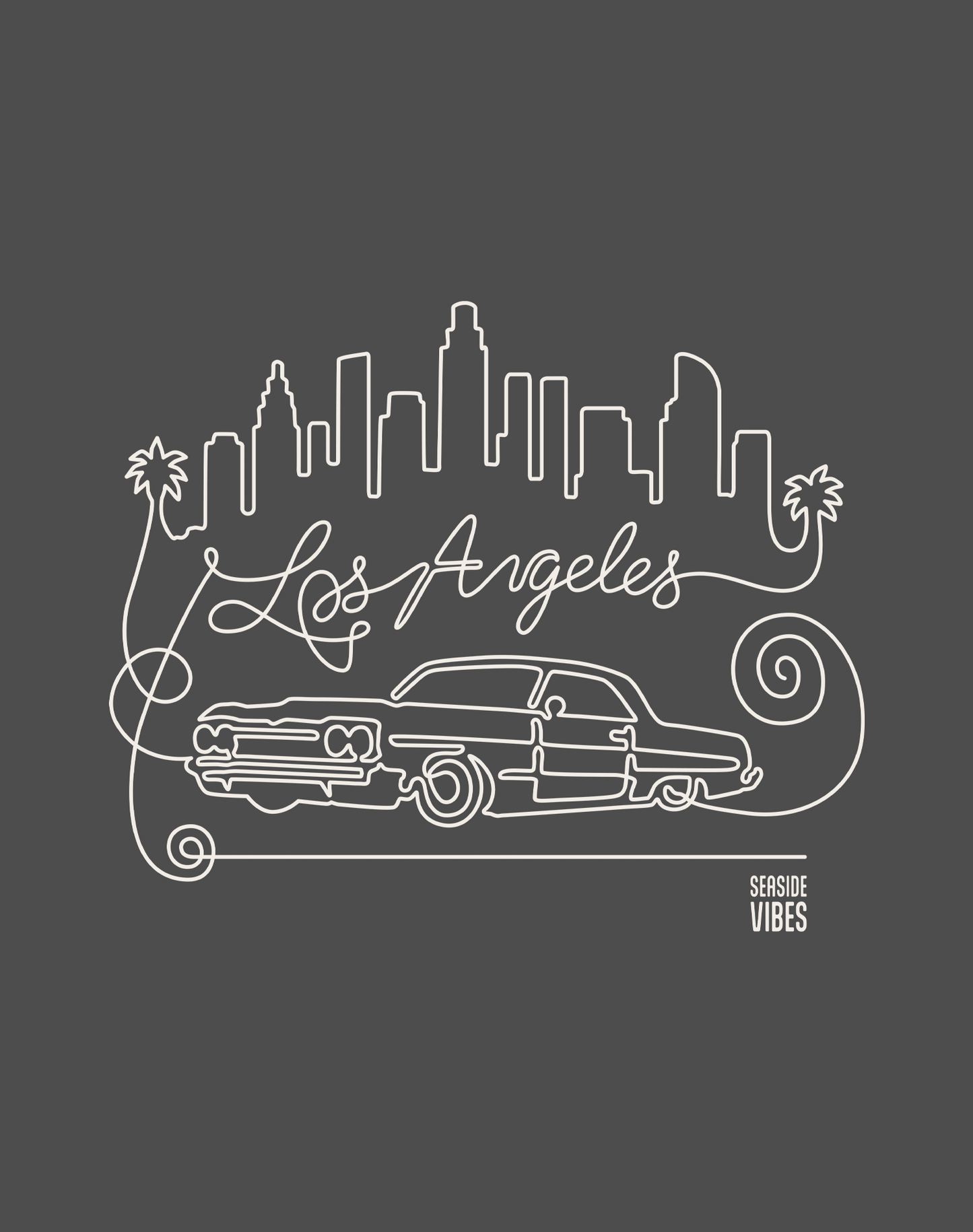 Los Angeles Continuous Doodle Tee - Unisex | Dark Heather