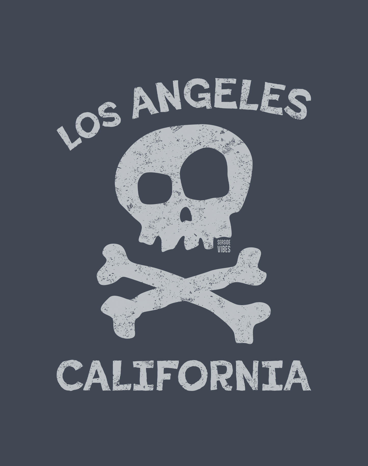 Los Angeles Skull & Bones Tee - Unisex | Heather Navy