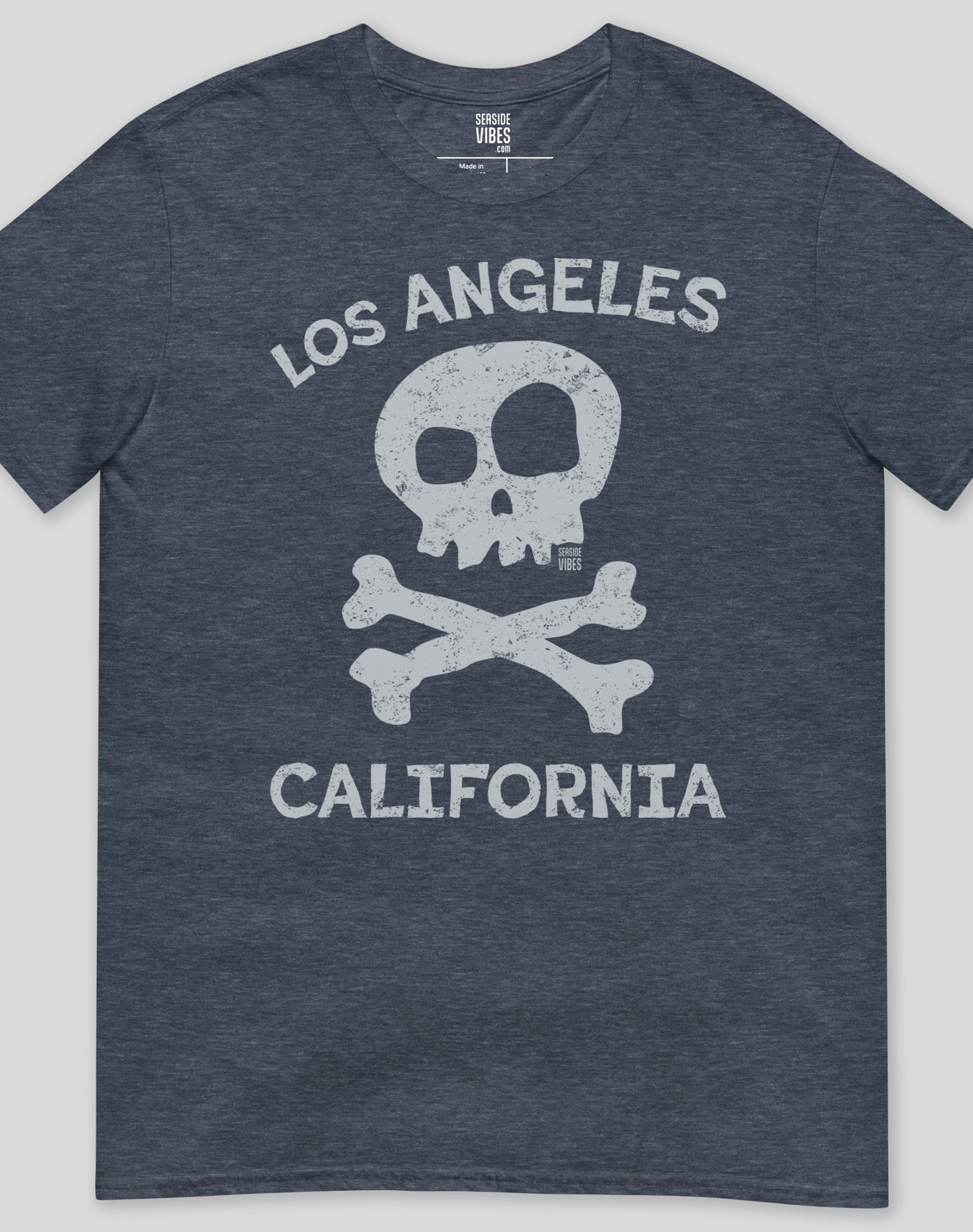 Los Angeles Skull & Bones Tee - Unisex | Heather Navy