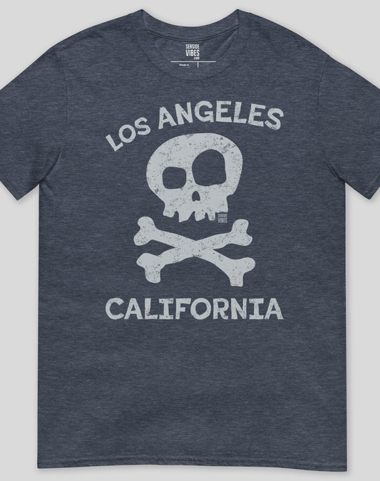 Los Angeles Skull & Bones Tee - Unisex | Heather Navy