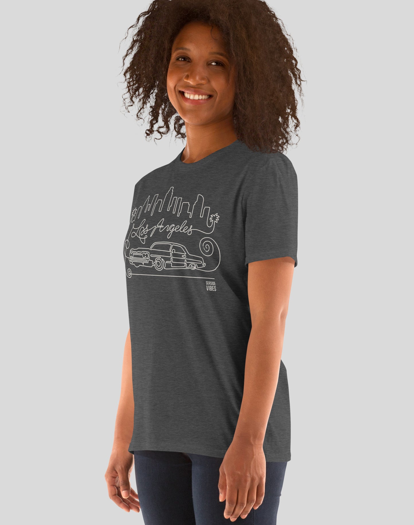 Los Angeles Continuous Doodle Tee - Unisex | Dark Heather