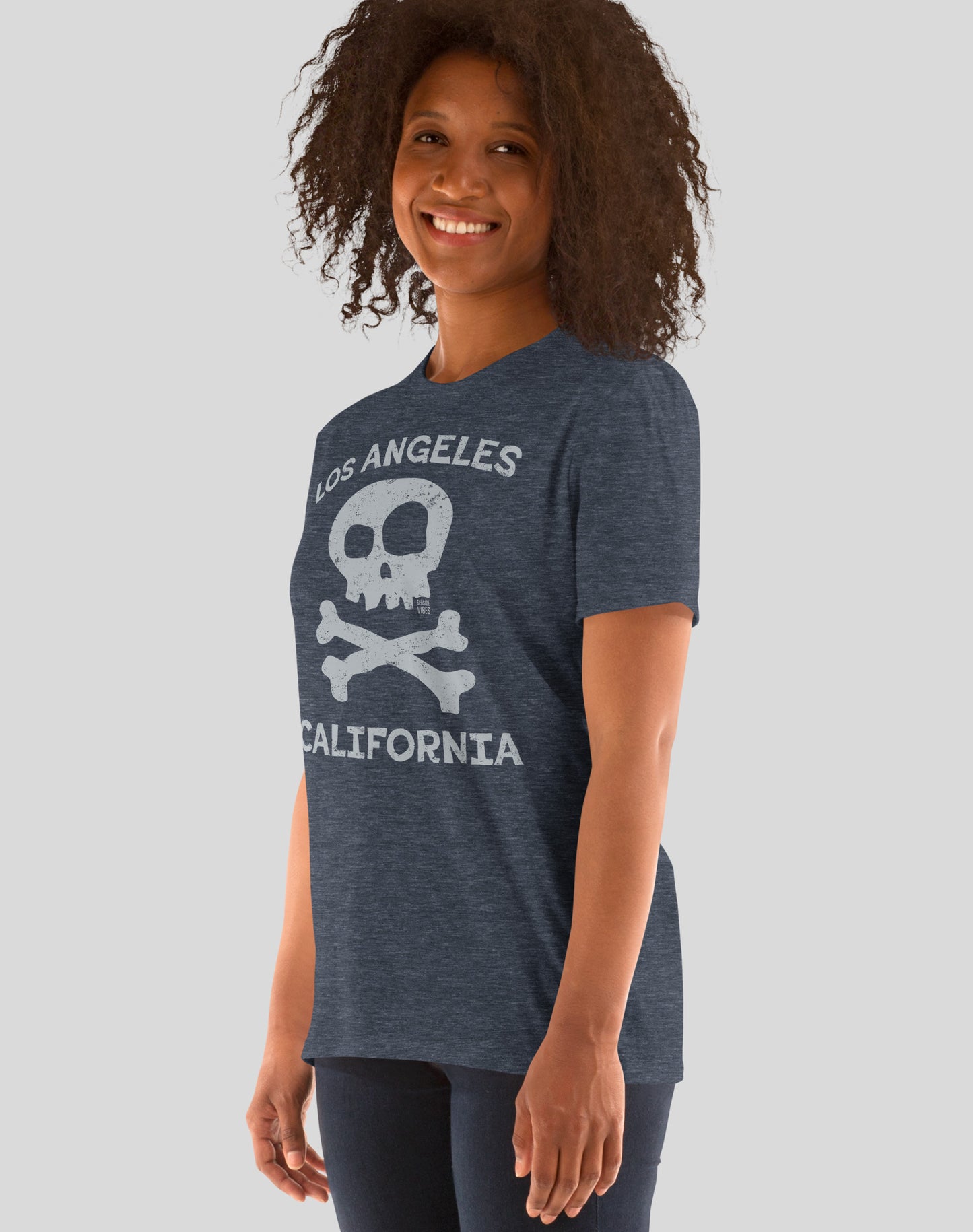 Los Angeles Skull & Bones Tee - Unisex | Heather Navy