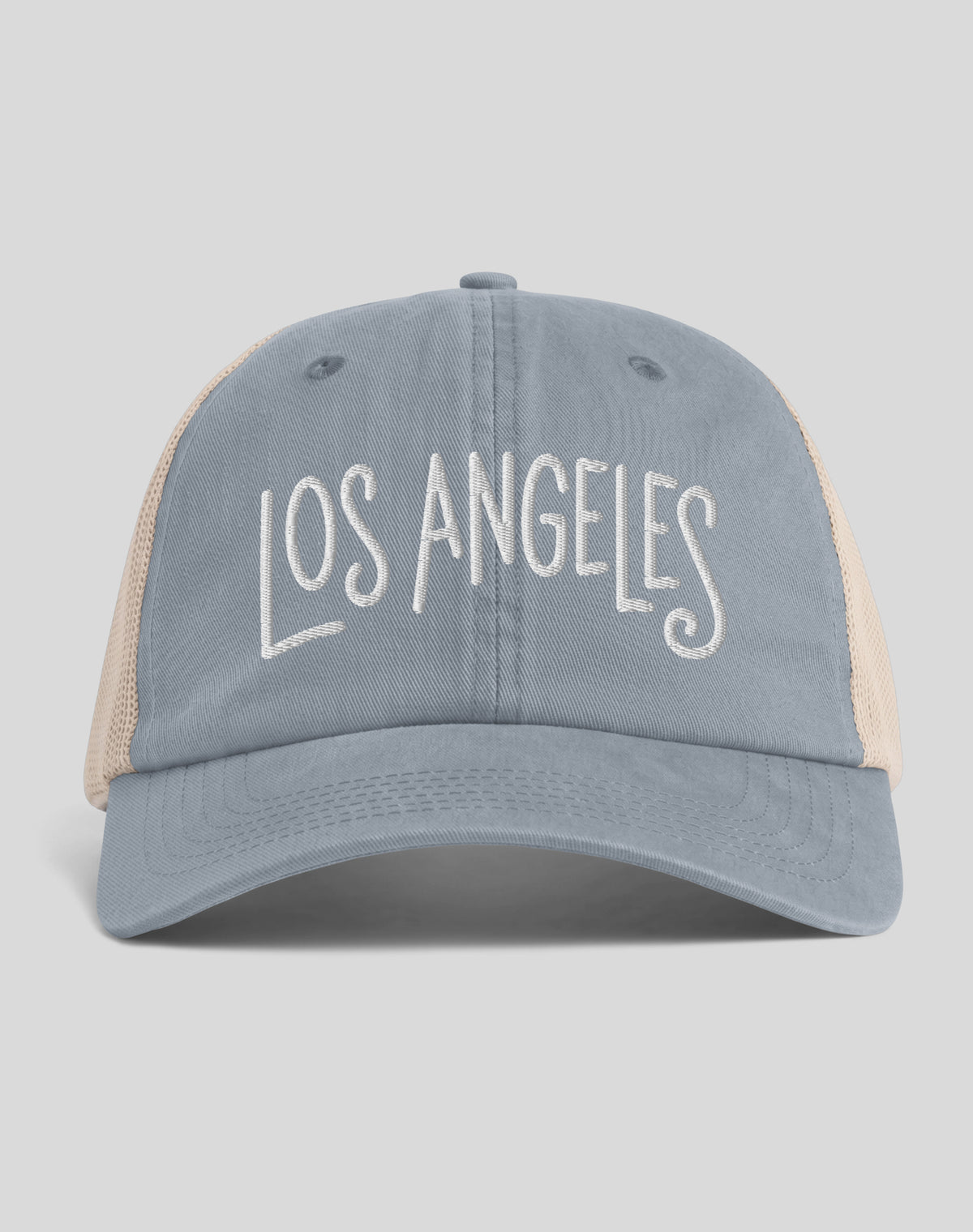 Los Angeles Sunwashed Trucker Hat | Granite/Tan