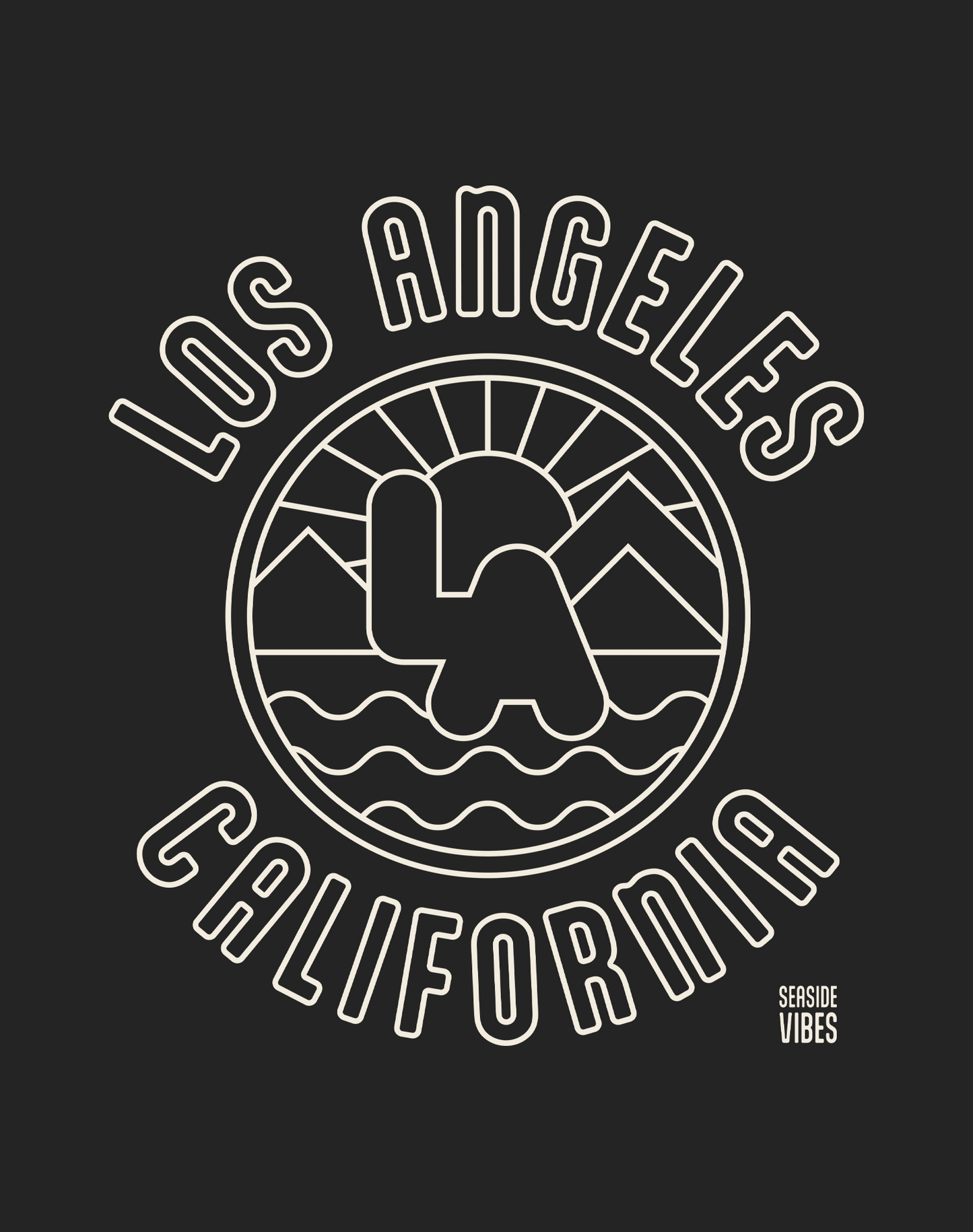 Los Angeles Sunrise Tee - Cotton Blend | Charcoal