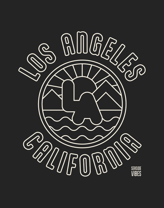 Los Angeles Sunrise Tee - Cotton Blend | Charcoal