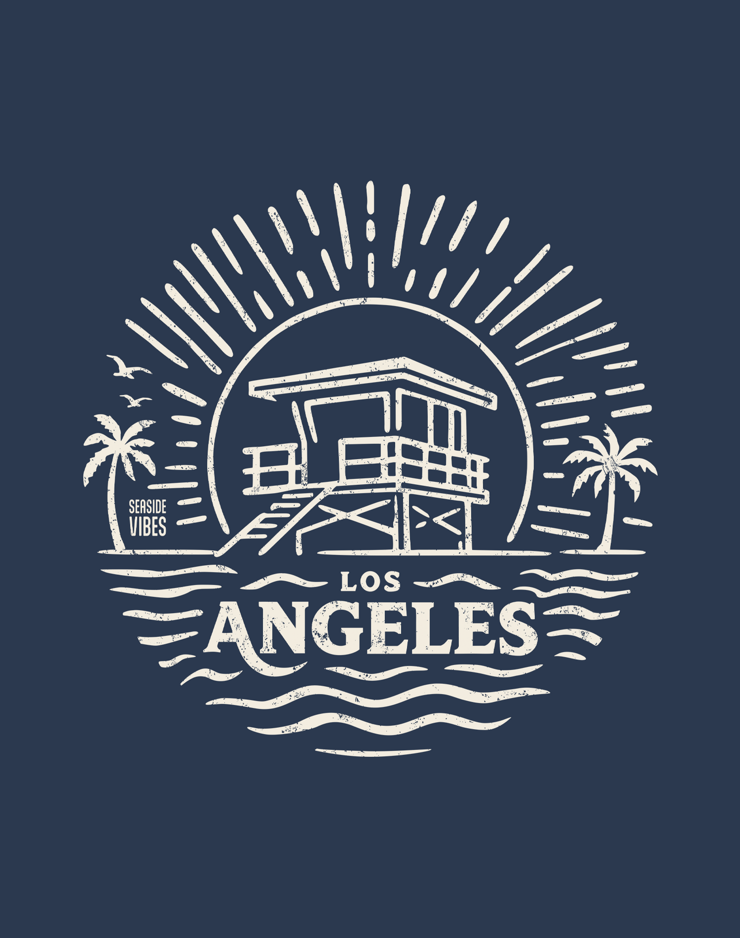 Los Angeles Sunrise Session Tee - Cotton Blend | Midnight Navy