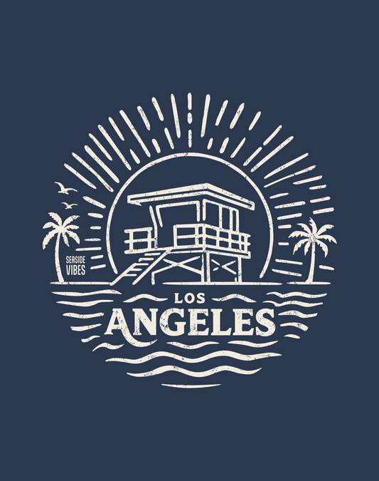 Los Angeles Sunrise Session Tee - Cotton Blend | Midnight Navy