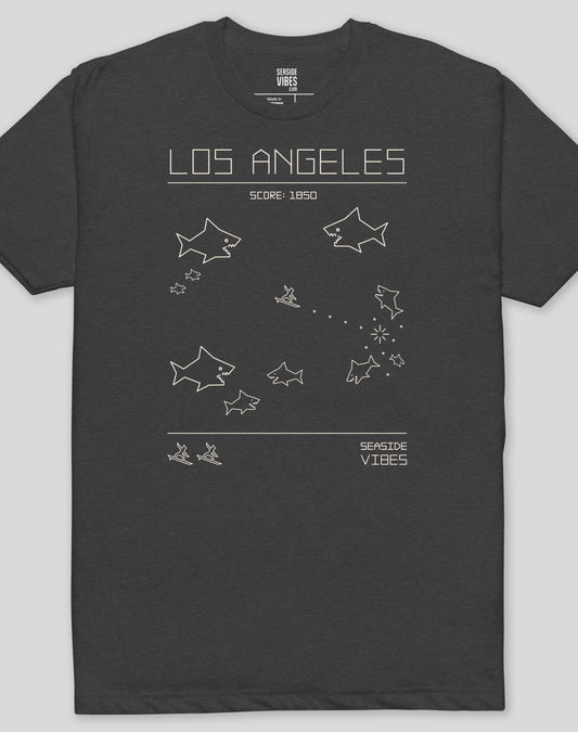 Los Angeles Shark Frenzy Tee - Cotton Blend | Charcoal