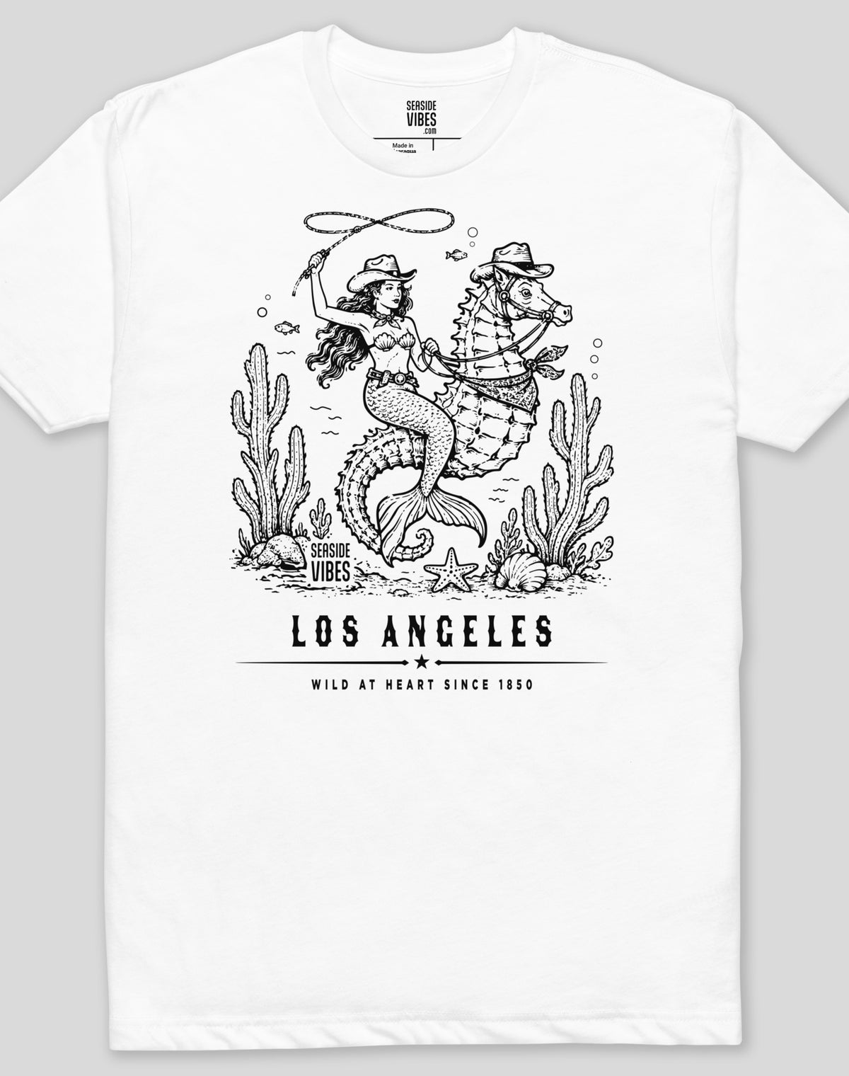 Los Angeles Wild at Heart Since 1850 Tee - Cotton Blend | White