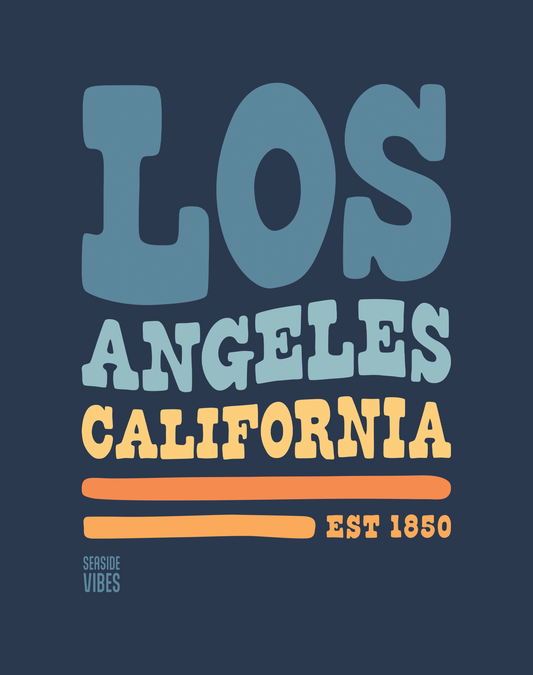 Los Angeles Vibes Tee - Cotton Blend | Midnight Navy