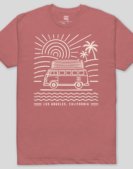 Los Angeles Endless Summer Tee - Cotton Blend | Heather Mauve