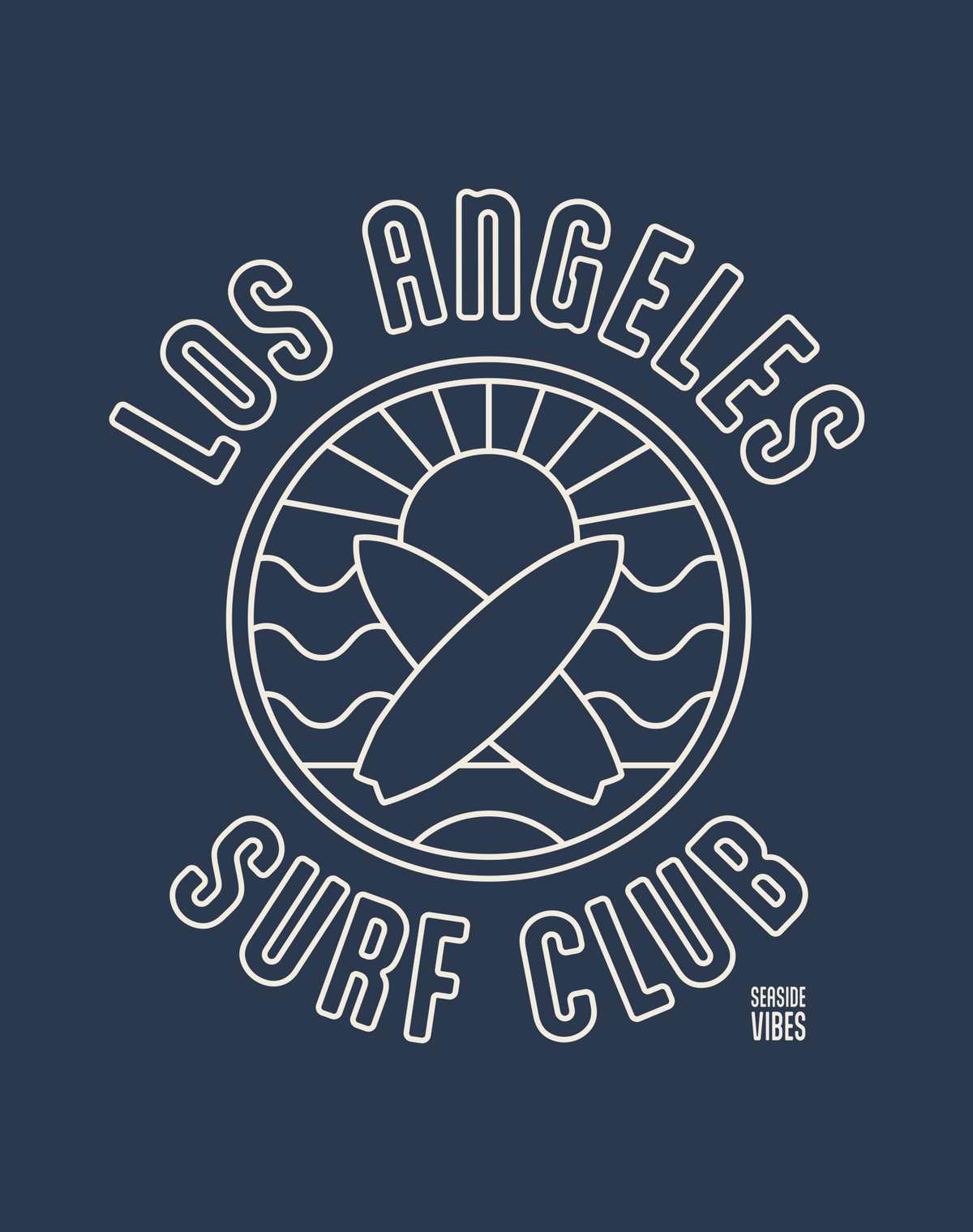 Los Angeles Surf Club Tee - Cotton Blend | Midnight Navy