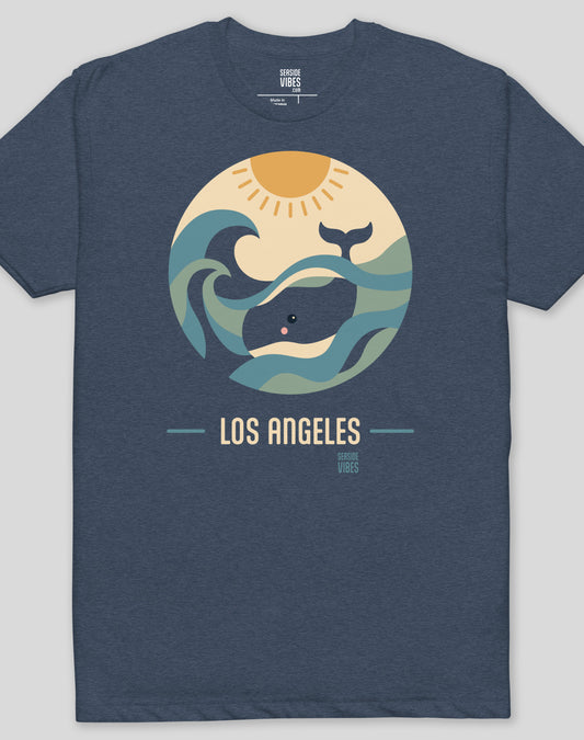 Los Angeles Whale Sunset Tee - Cotton Blend | Midnight Navy