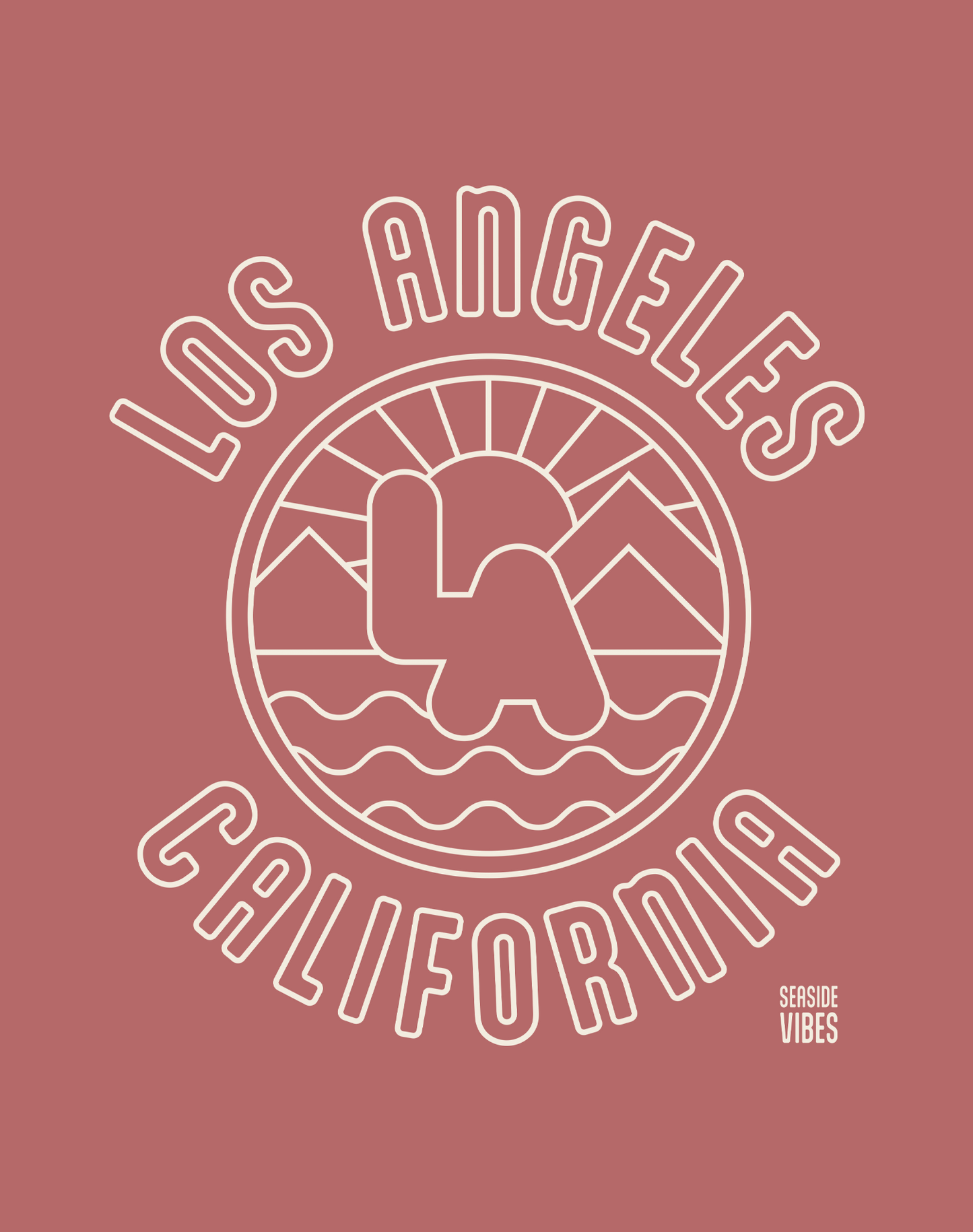 Los Angeles Sunrise Tee - Cotton Blend | Heather Mauve