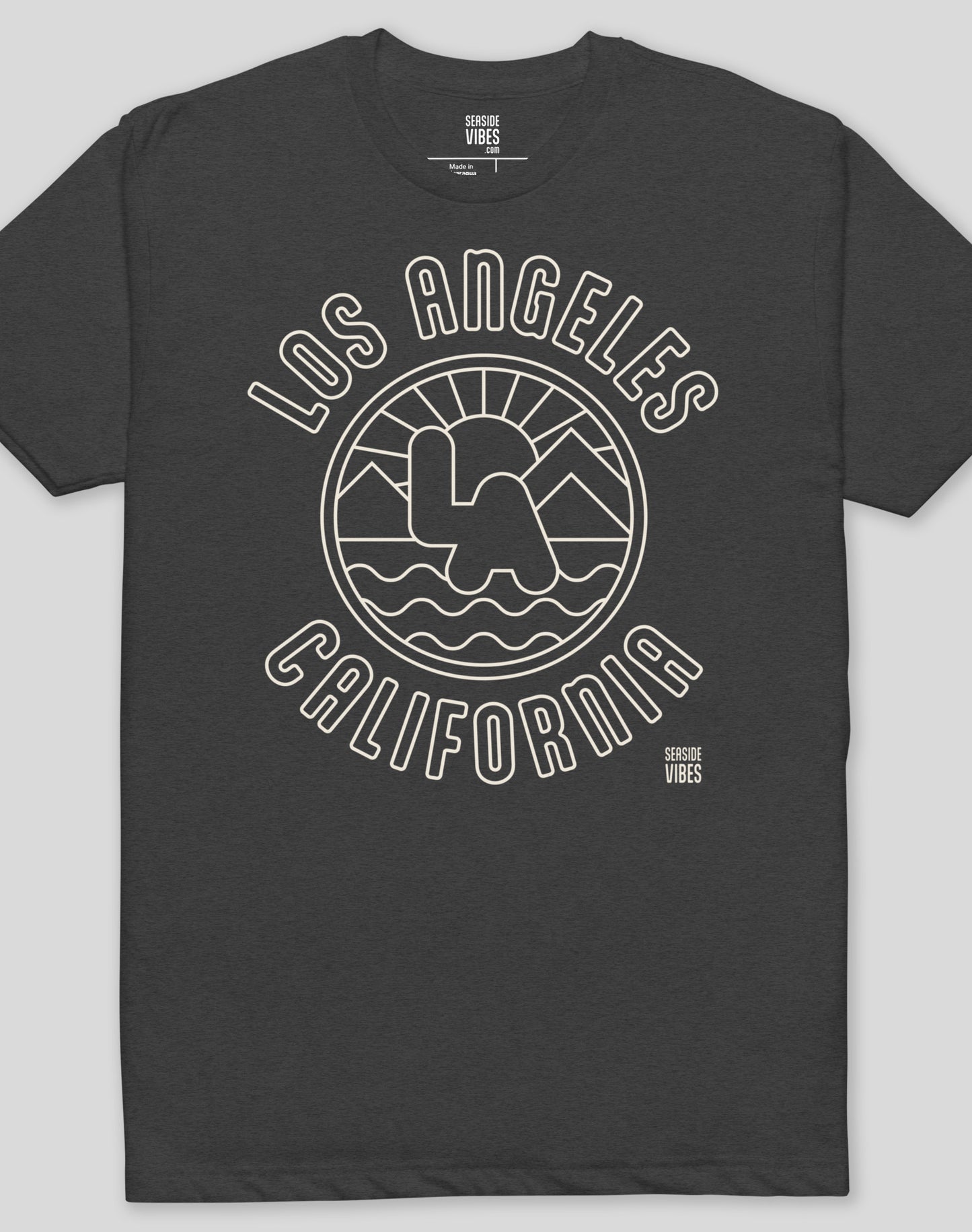 Los Angeles Sunrise Tee - Cotton Blend | Charcoal