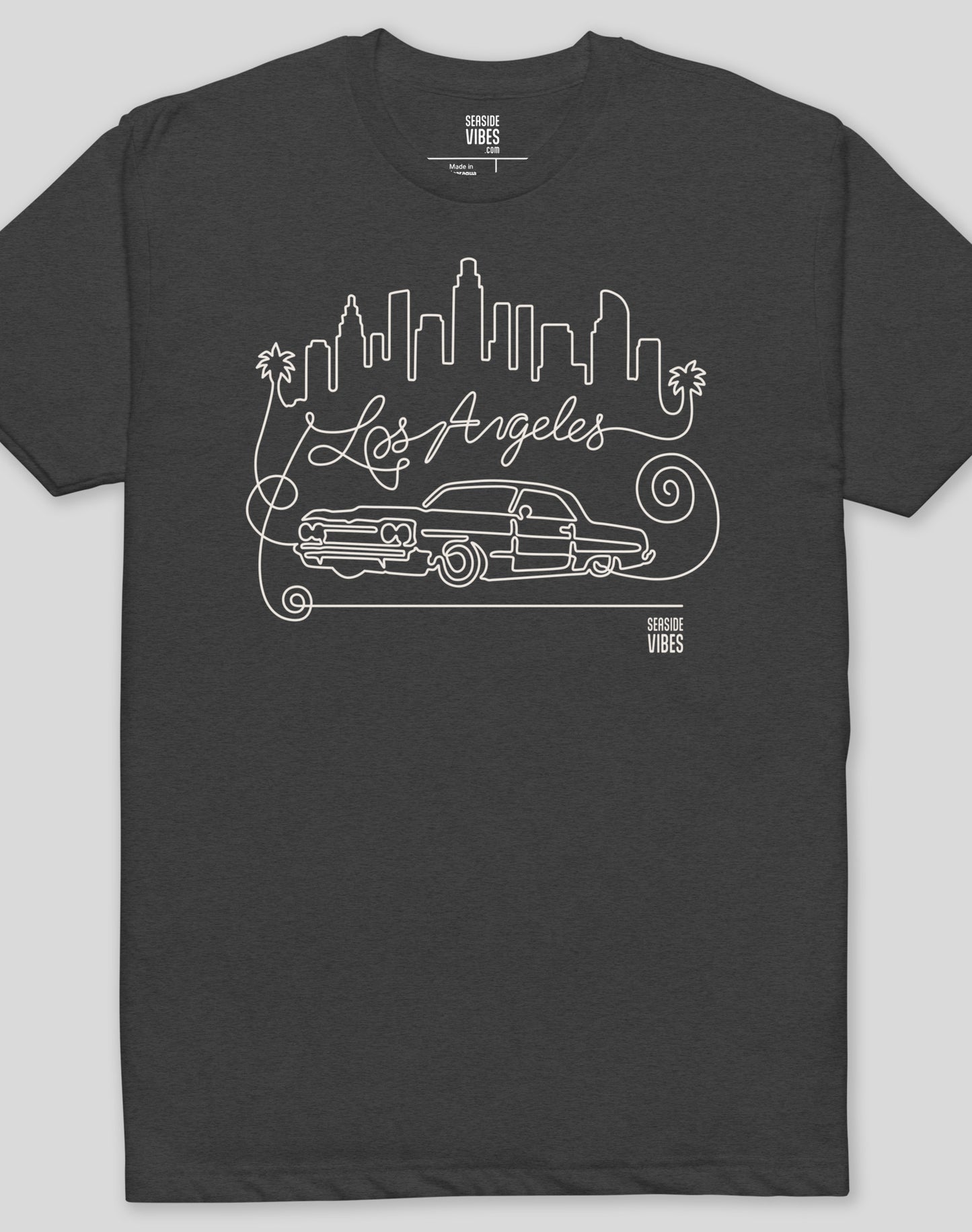 Los Angeles Continuous Doodle Tee - Cotton Blend | Charcoal