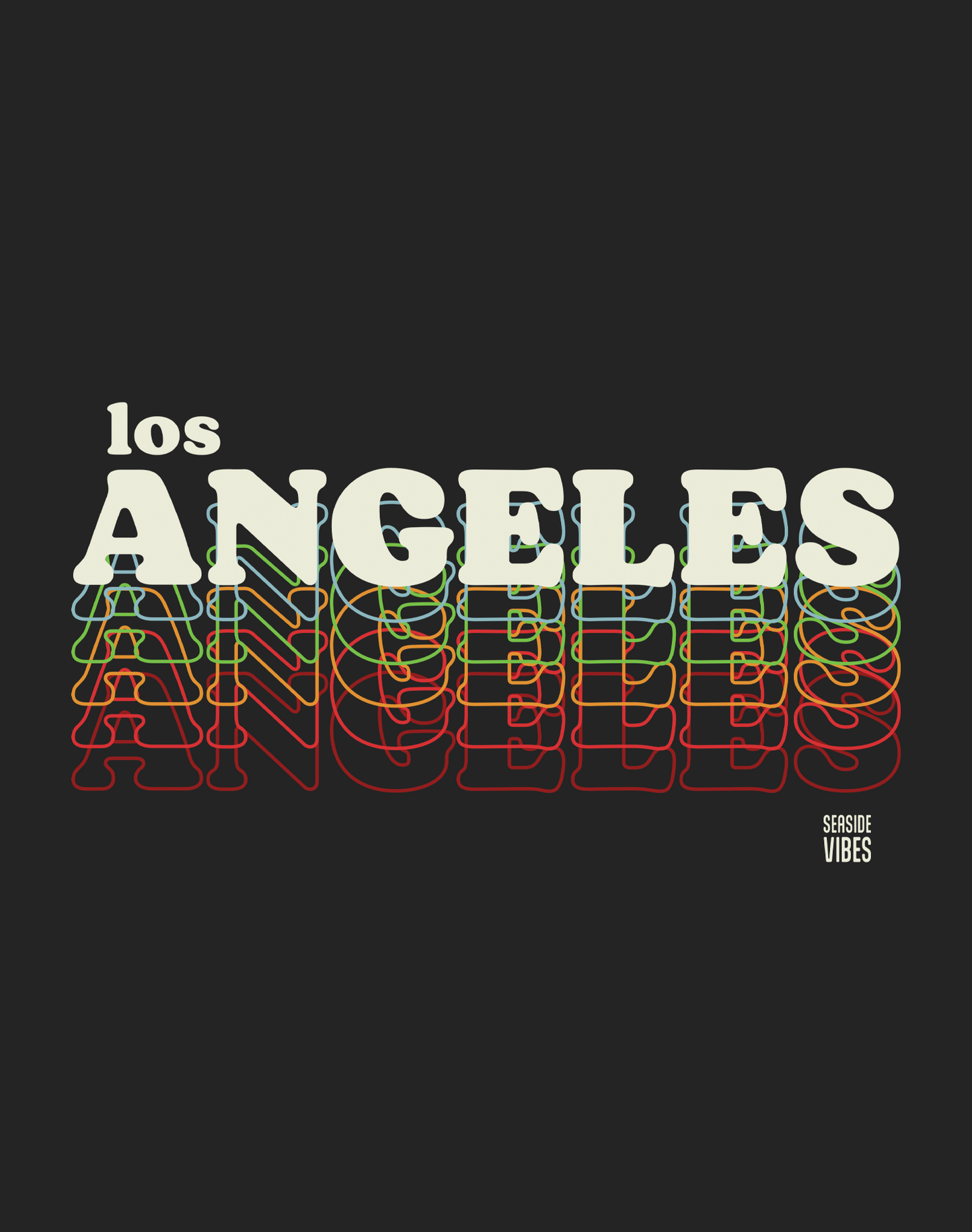 Los Angeles 80s Remix Tee - Cotton Blend | Charcoal