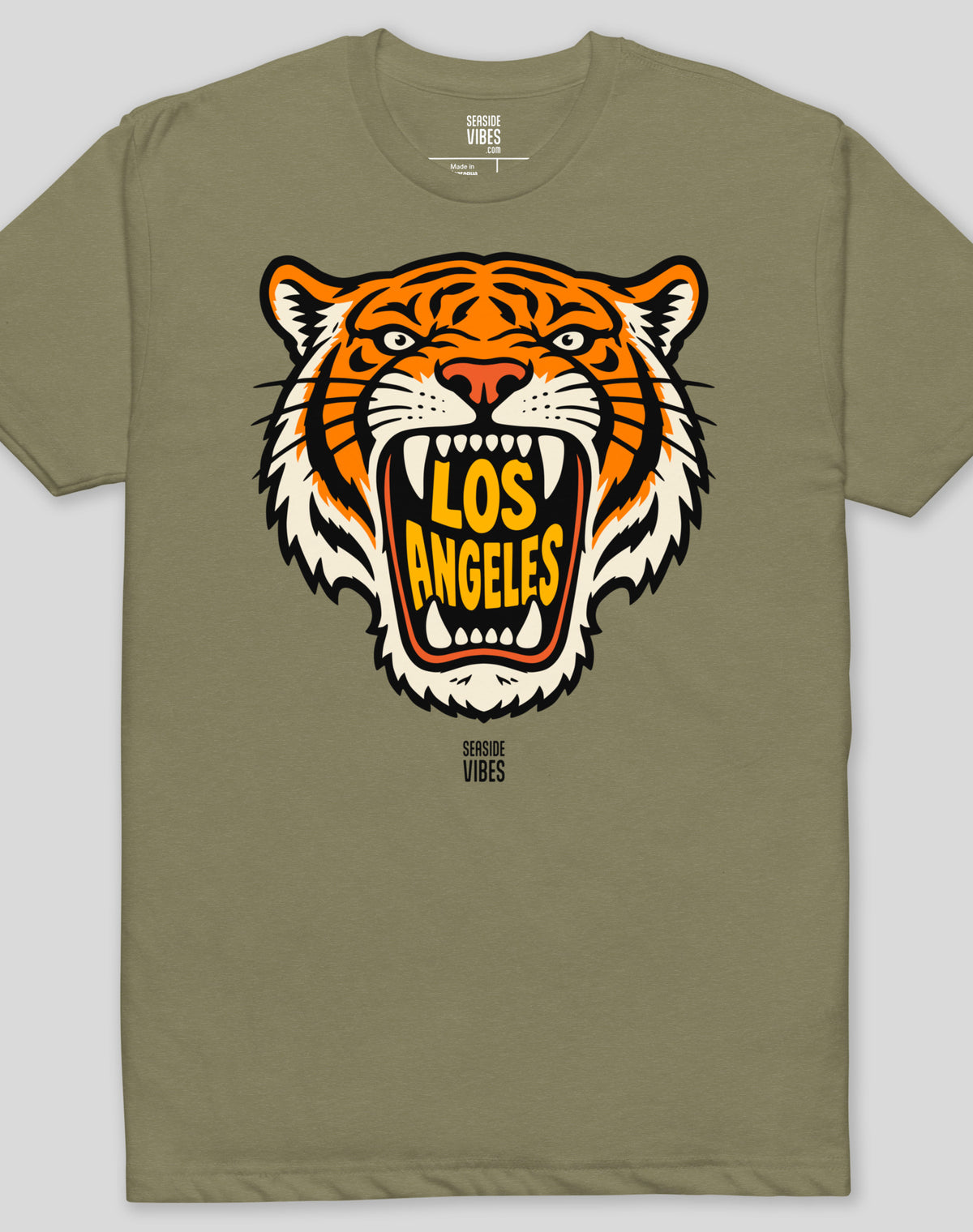 Los Angeles AF Tiger Tee - Cotton Blend | Military Green