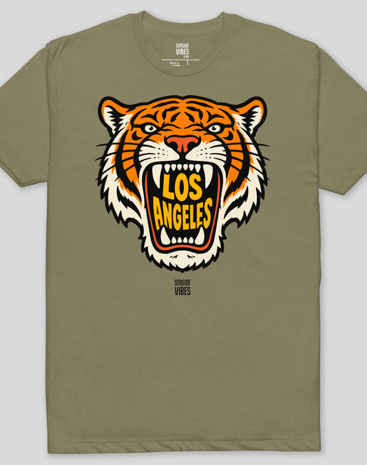 Los Angeles AF Tiger Tee - Cotton Blend | Military Green