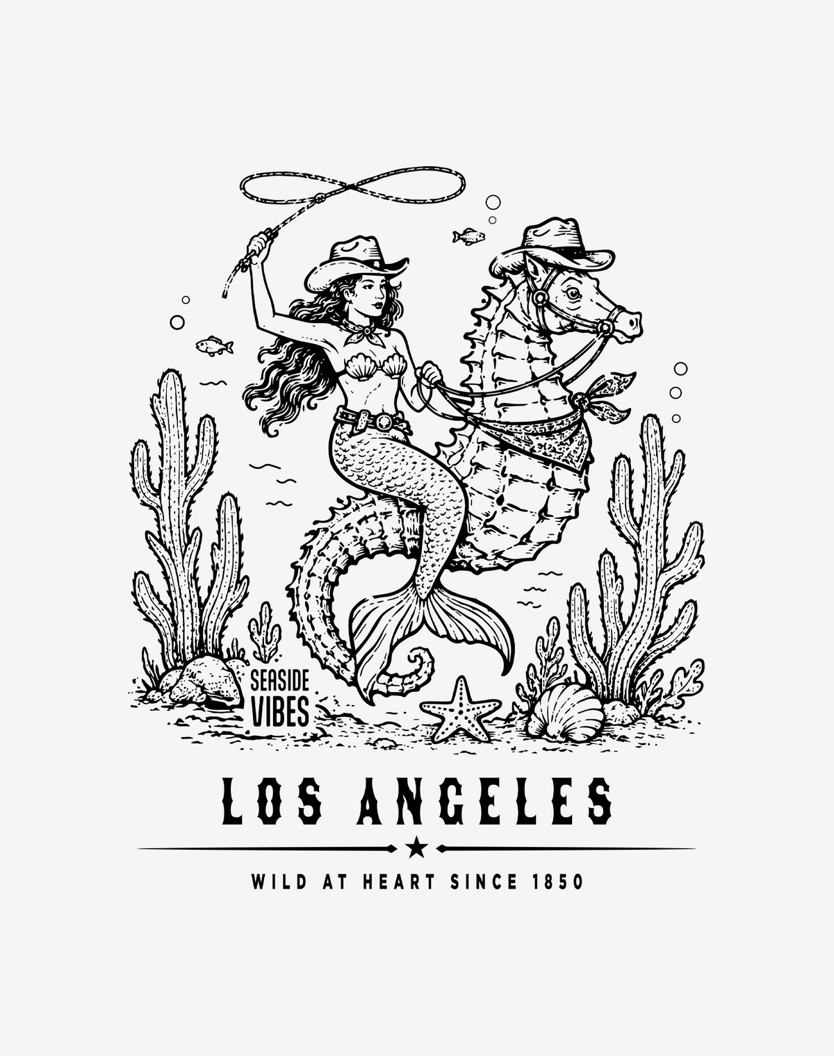 Los Angeles Wild at Heart Since 1850 Tee - Cotton Blend | White