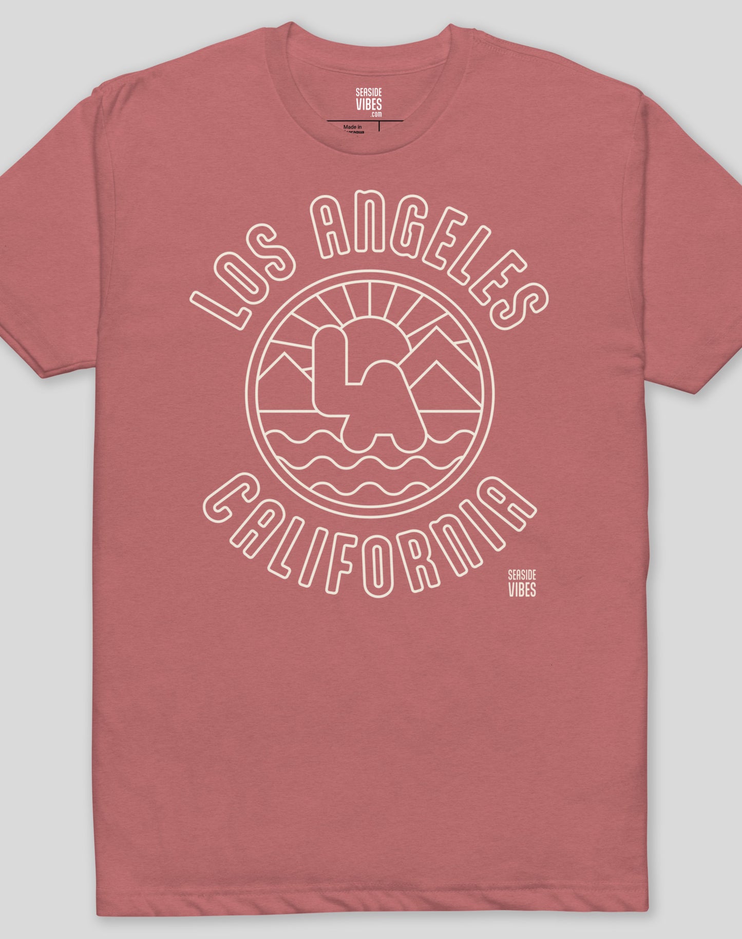 Los Angeles Sunrise Tee - Cotton Blend | Heather Mauve