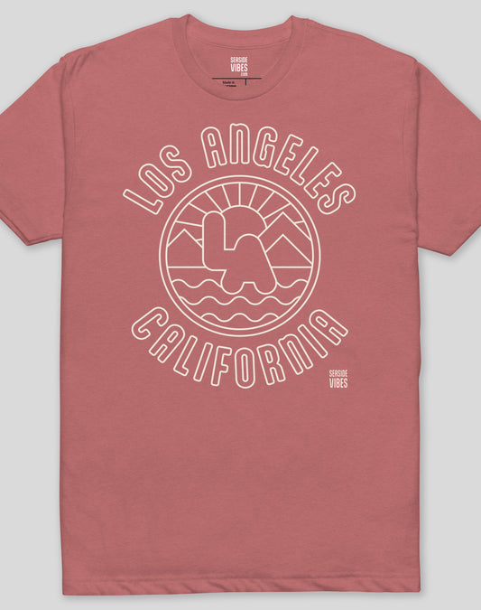 Los Angeles Sunrise Tee - Cotton Blend | Heather Mauve
