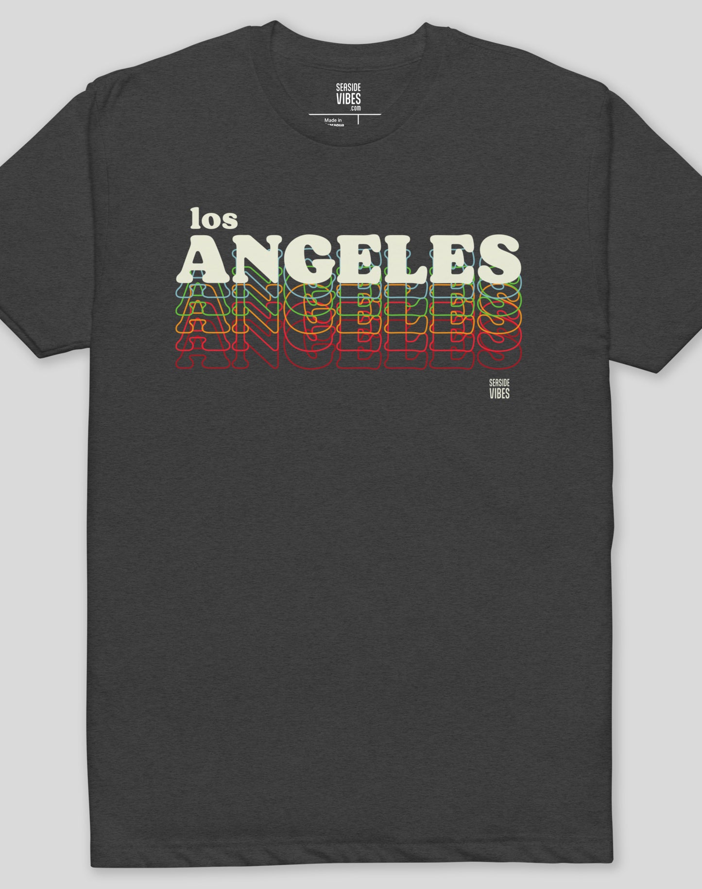 Los Angeles 80s Remix Tee - Cotton Blend | Charcoal