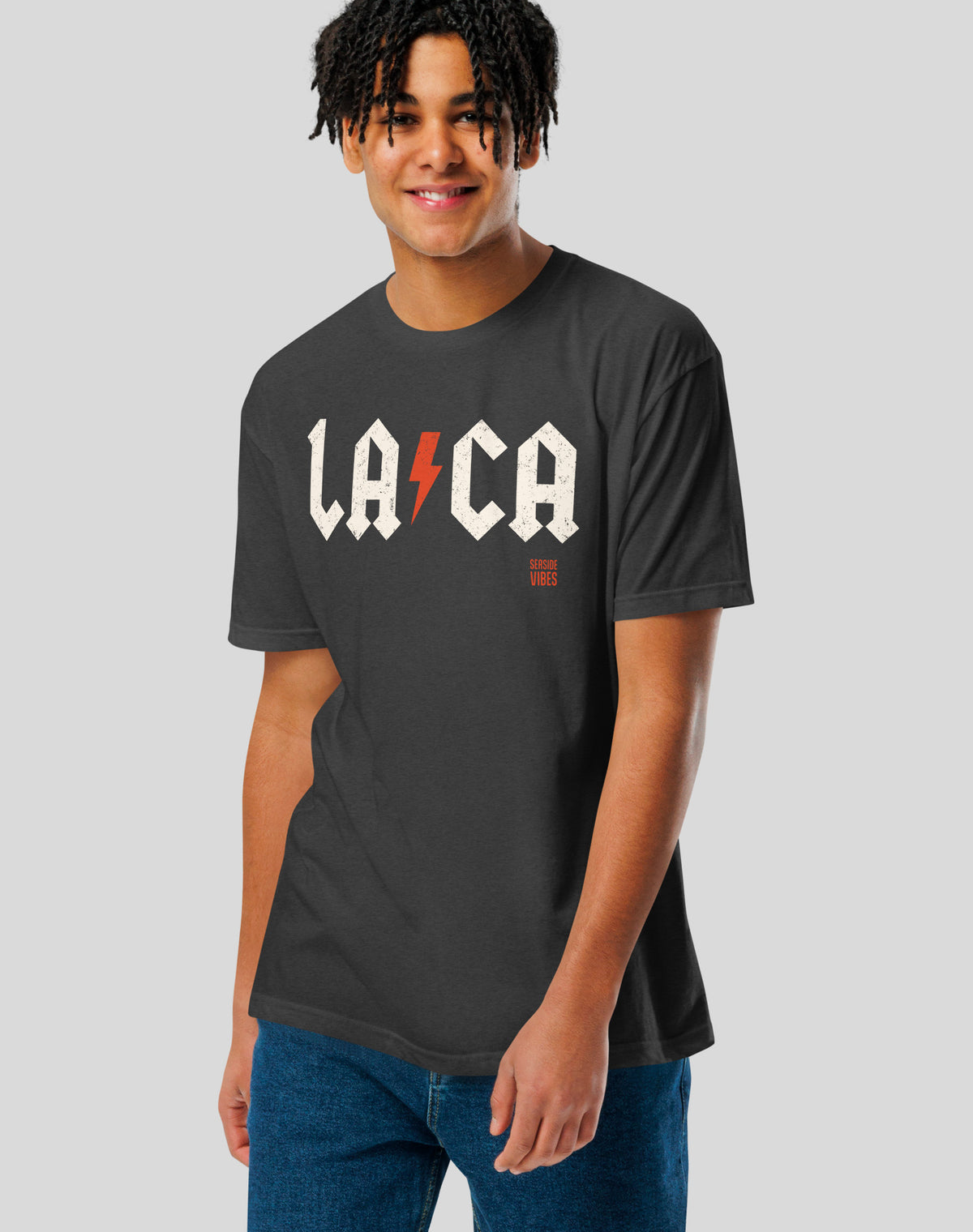 Los Angeles Rocks (LA⚡️CA) Tee - Cotton Blend | Charcoal