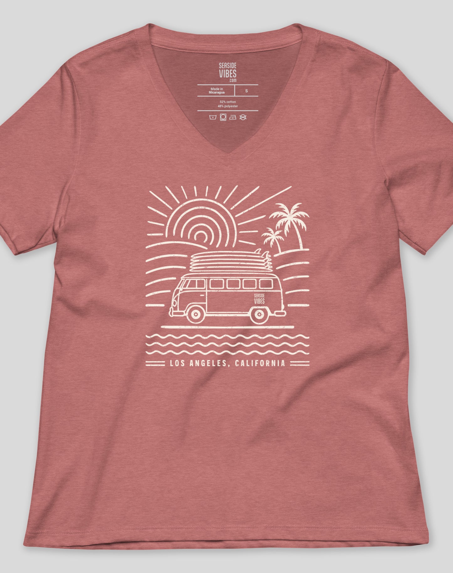 V-Neck: Los Angeles Endless Summer Tee | Heather Mauve