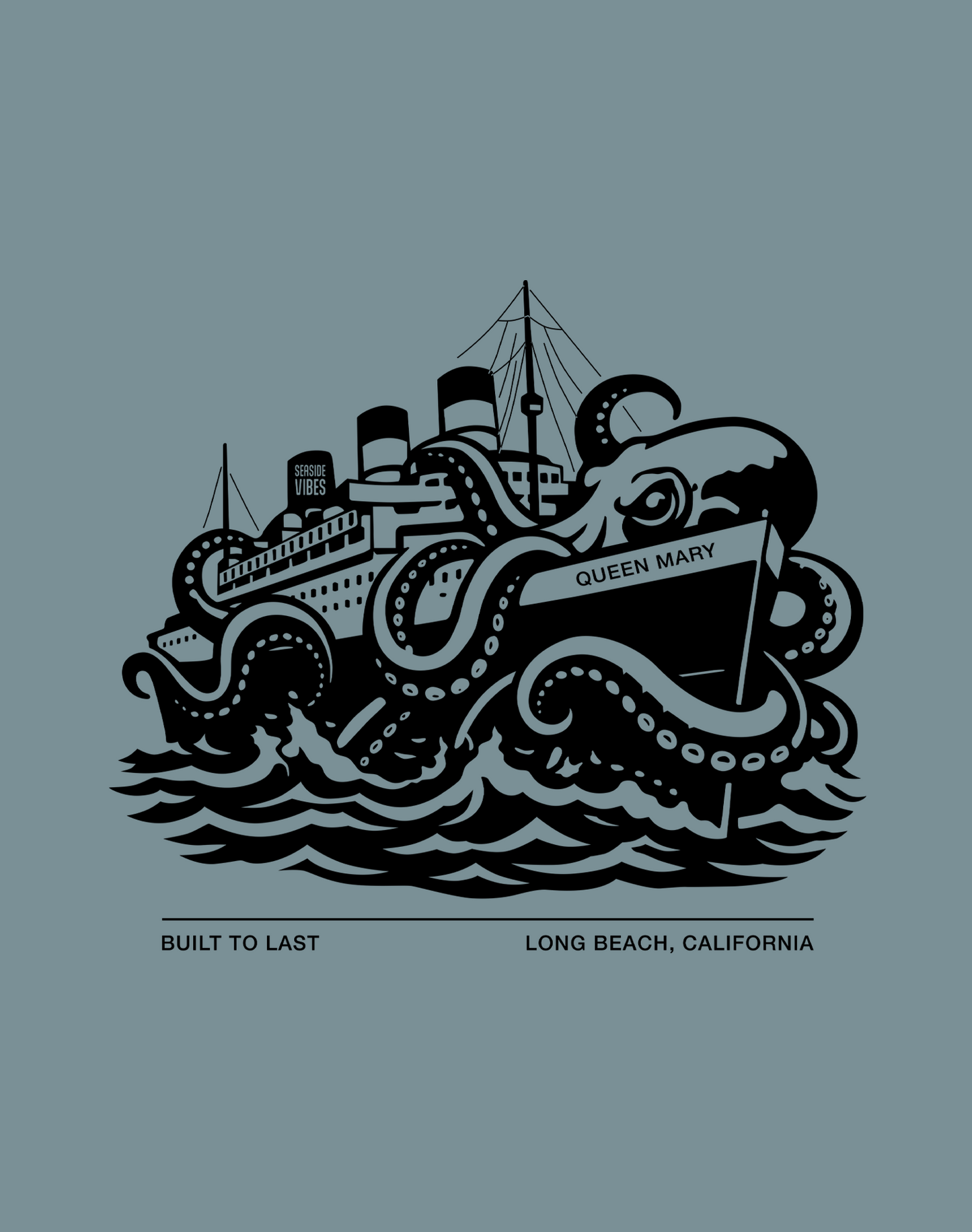 Long Beach Built to Last Tee - Premium 100% Cotton | Ice Blue