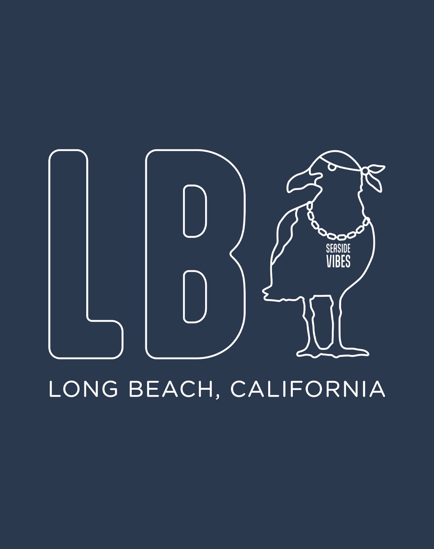 Long Beach LB C-Gull Tee - Cotton Blend | Midnight Navy