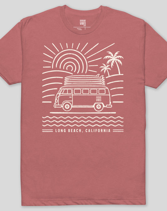 Long Beach Endless Summer Tee - Cotton Blend | Heather Mauve