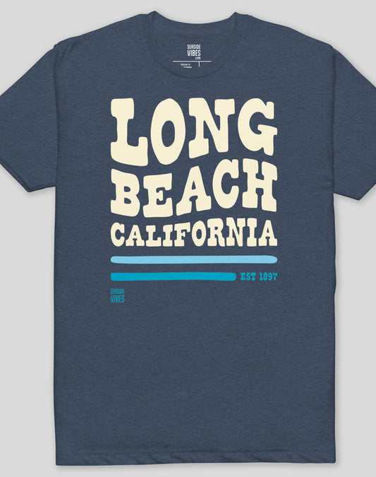 Long Beach Vibes Tee - Cotton Blend | Midnight Navy