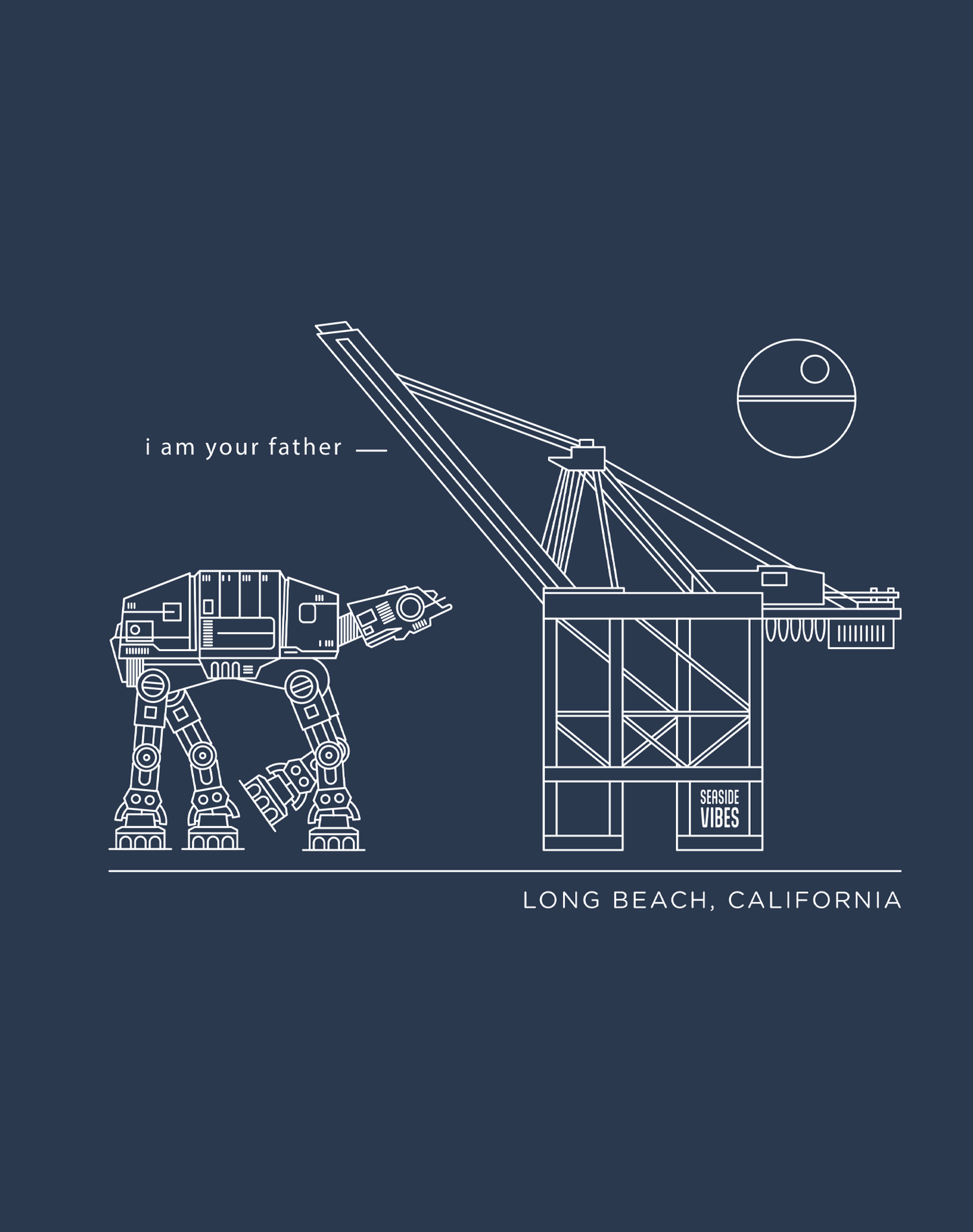 Long Beach I Am Your Father Tee - Cotton Blend | Midnight Navy