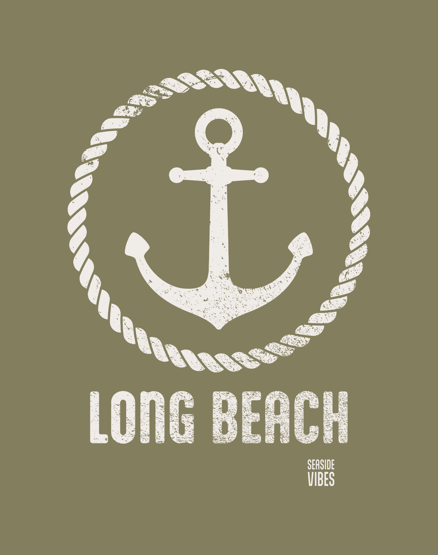 Long Beach Roots Tee - Cotton Blend | Military Green