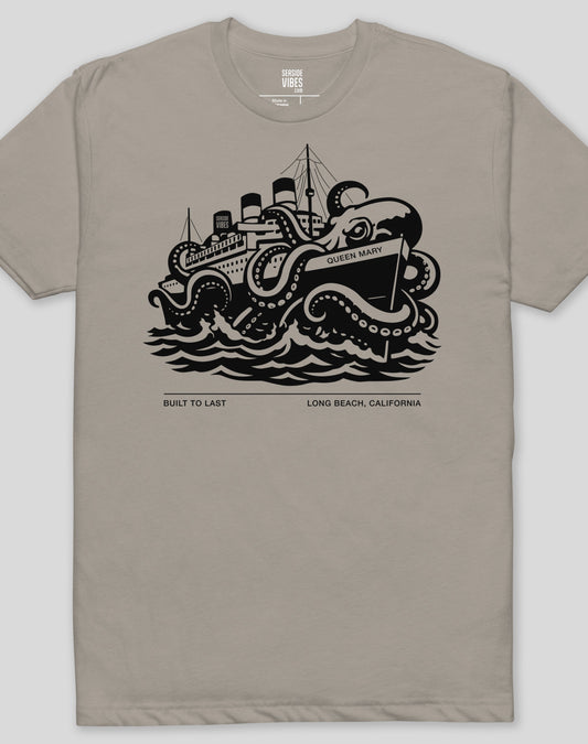 Long Beach Built to Last Tee - Cotton Blend | Stone Grey