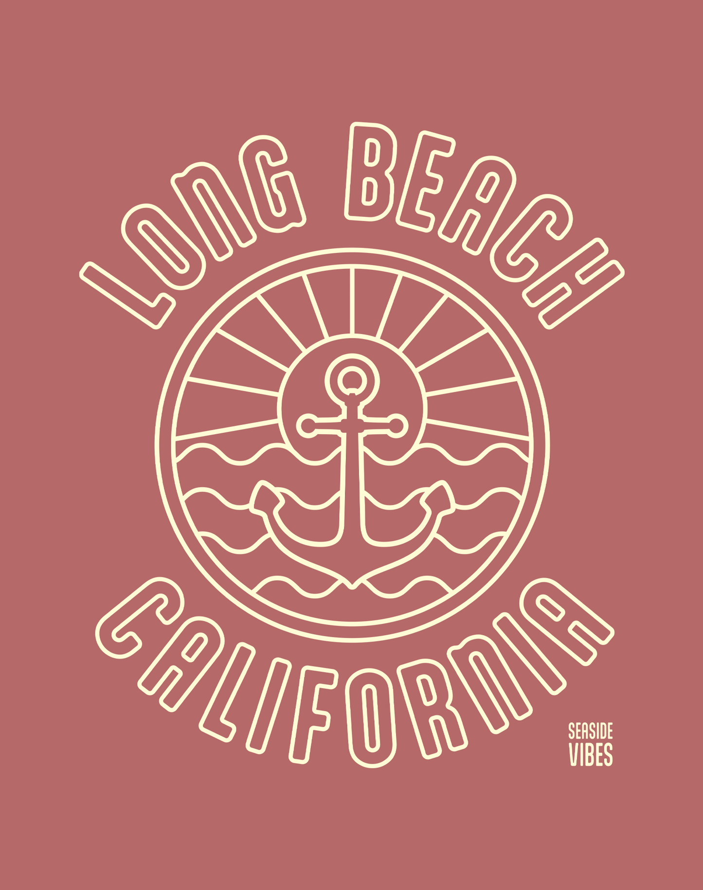 Long Beach Anchor Tee - Cotton Blend | Heather Mauve