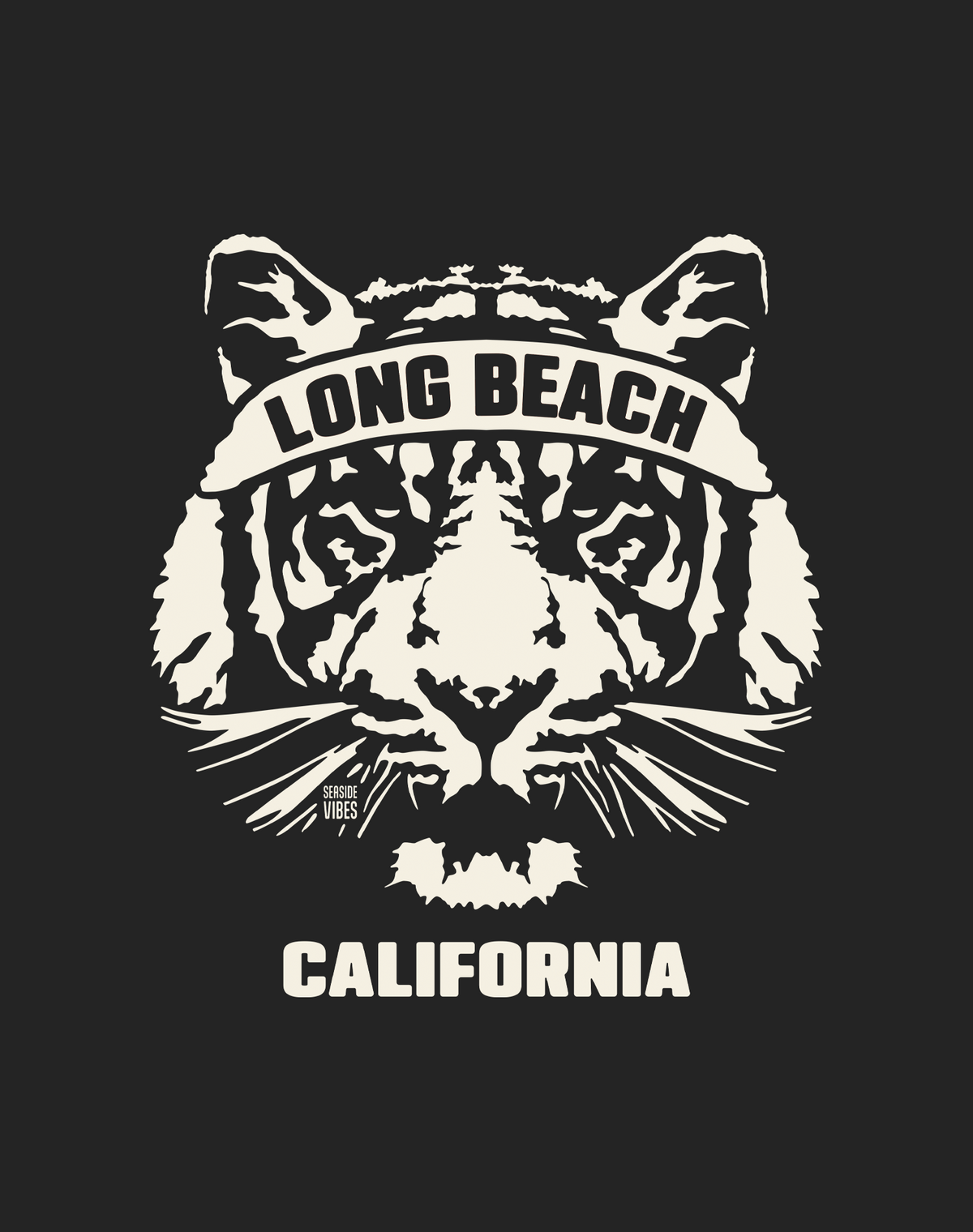 Long Beach Tiger Ambush Tee - Cotton Blend | Charcoal