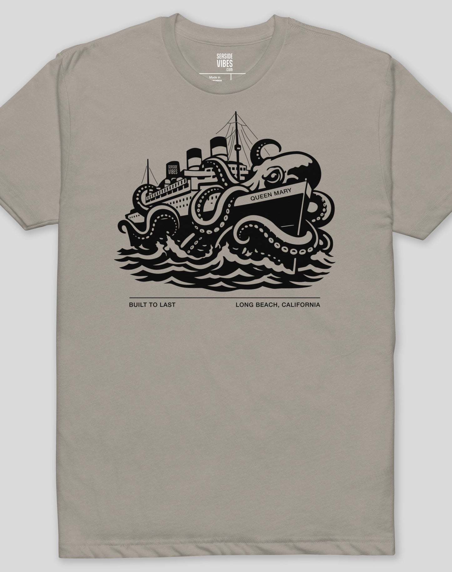 Long Beach Built to Last Tee - Cotton Blend | Stone Grey