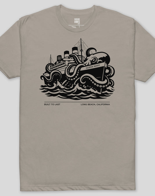 Long Beach Built to Last Tee - Cotton Blend | Stone Grey