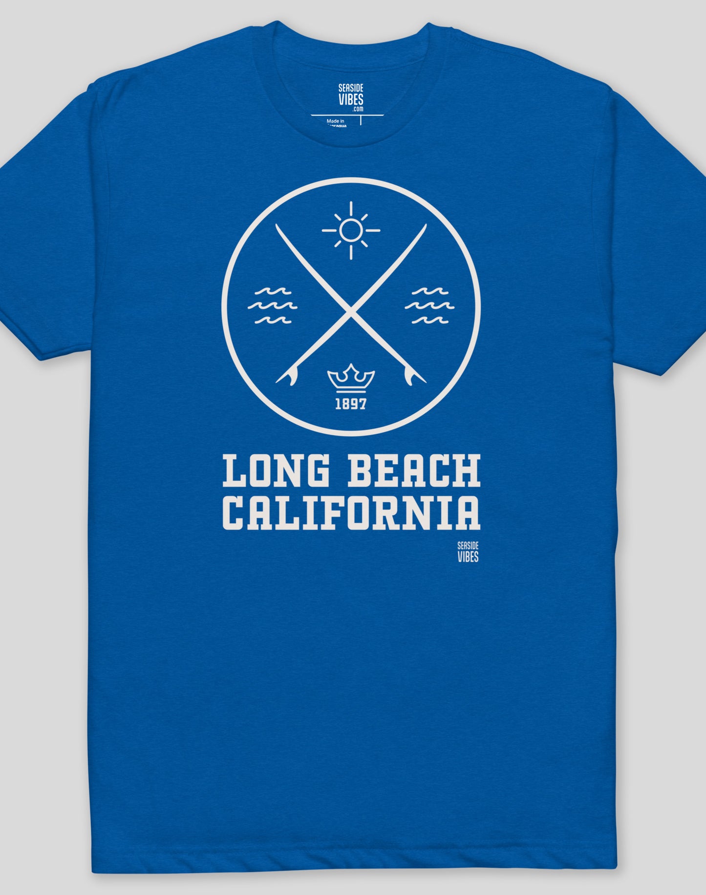 Long Beach Surf Tee - Cotton Blend | Royal