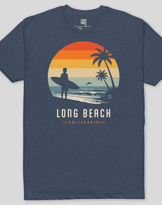 Long Beach Away From Keyboard Tee - Cotton Blend | Midnight Navy