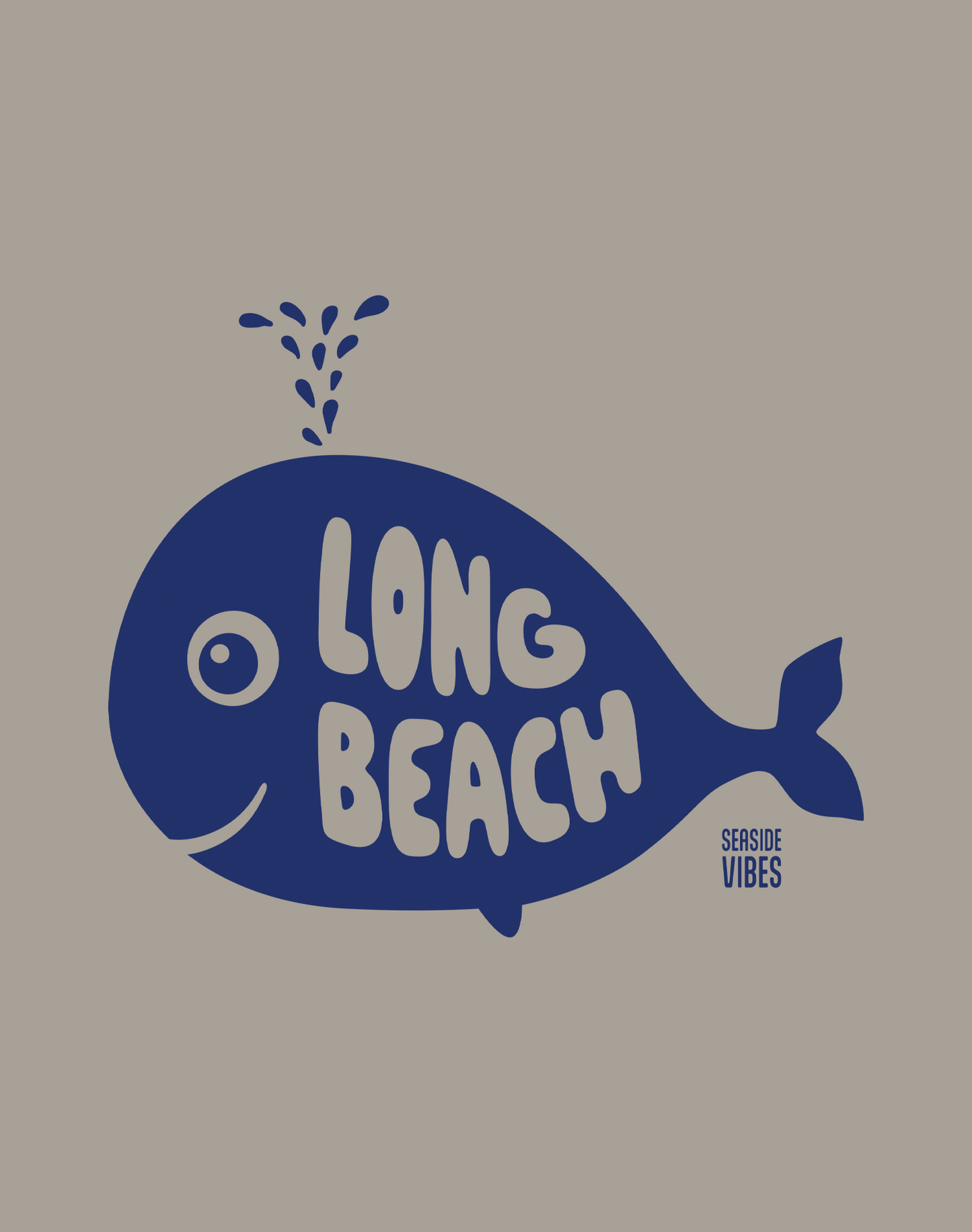 Long Beach Whale of a Tee - Cotton Blend | Stone Grey