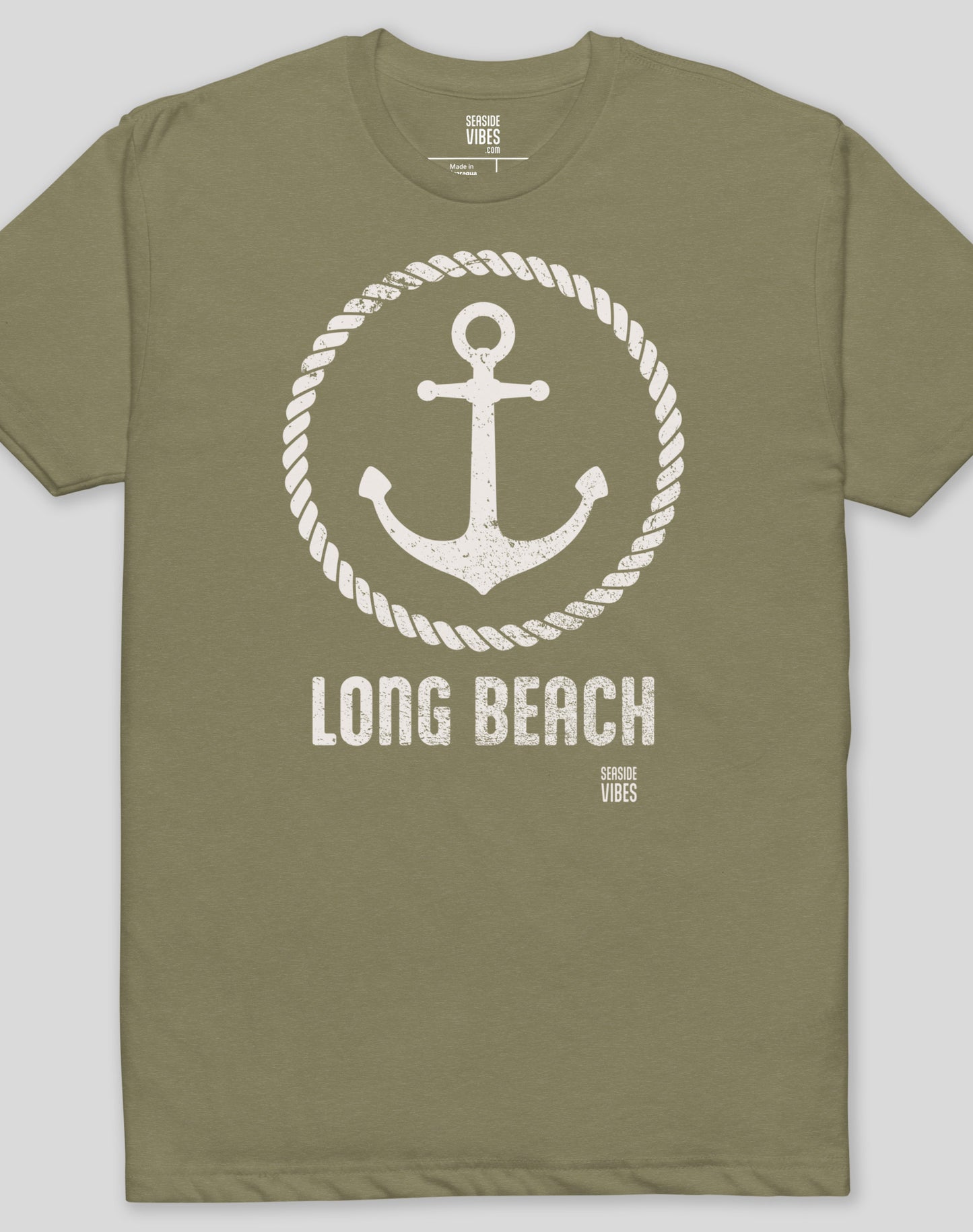 Long Beach Roots Tee - Cotton Blend | Military Green