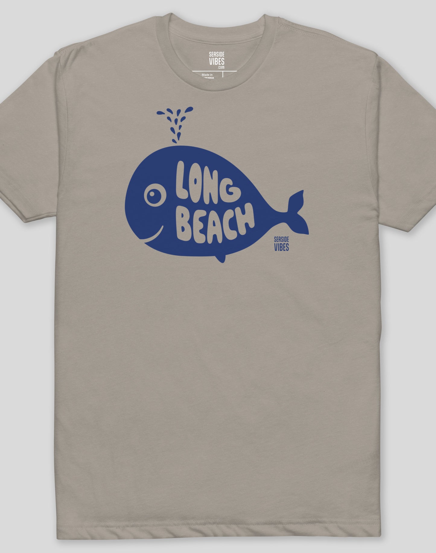Long Beach Whale of a Tee - Cotton Blend | Stone Grey